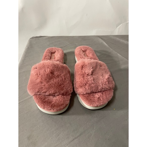 KOOLABURRA by UGG Furry Fuzzy Slides Slippers Pink Comfort Women's Size 9 - Picture 1 of 8